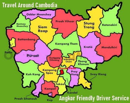 Cambodia Map - Angkor Friendly Driver